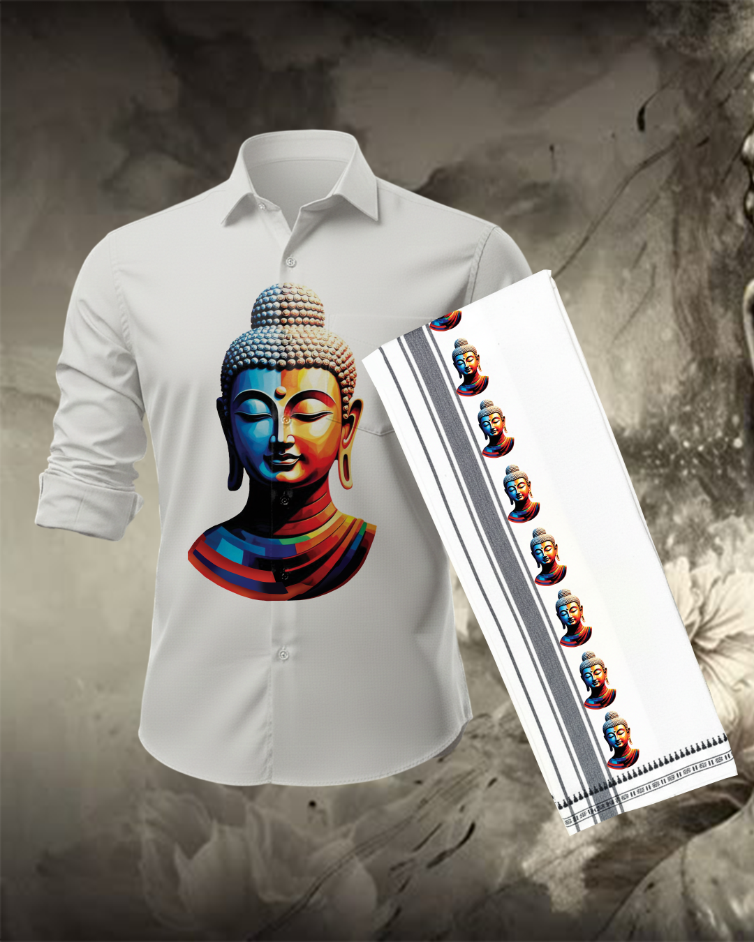 Buddha Abstract with Single Mundu