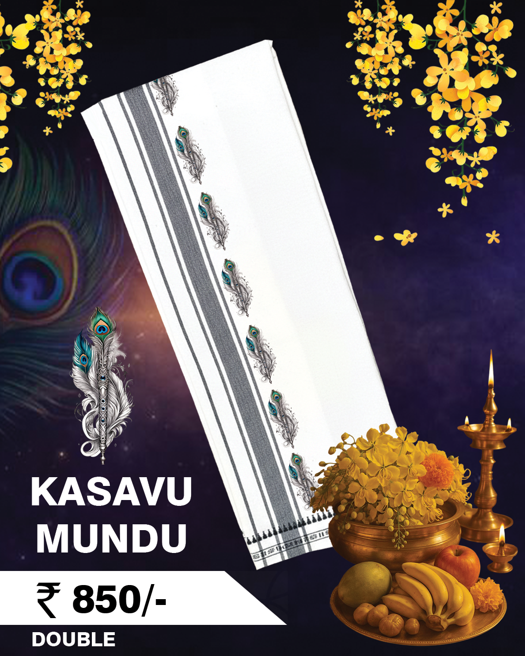 Thumbnail of Krishna Flute Single Dhoti