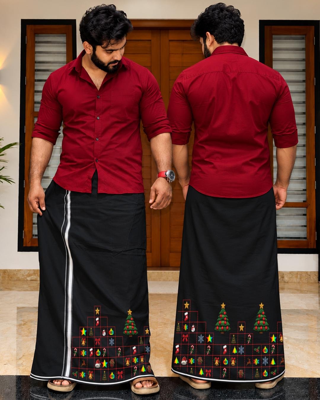 xmas dhoti Black 1 Reflection