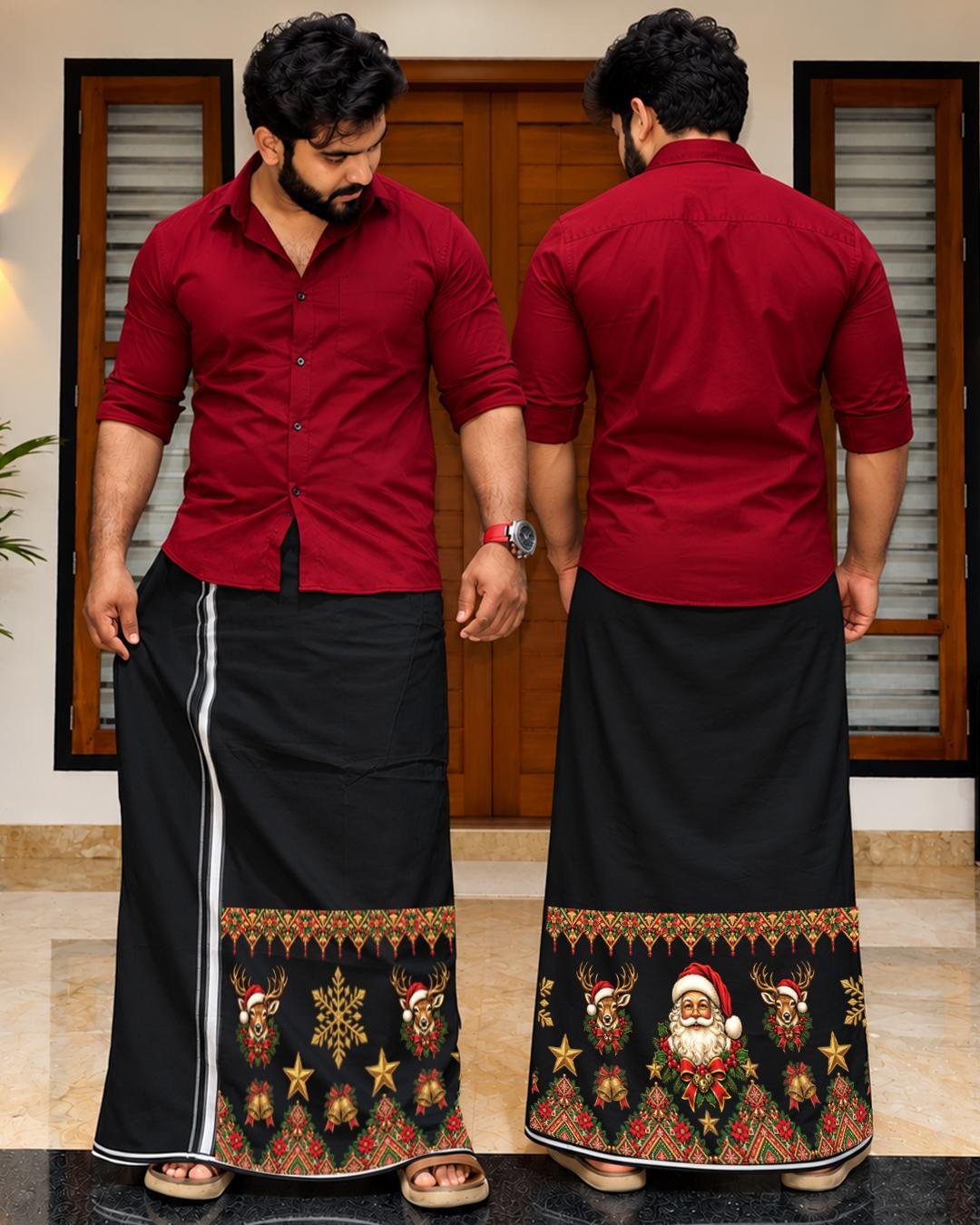 Xmas Dhoti Black 2