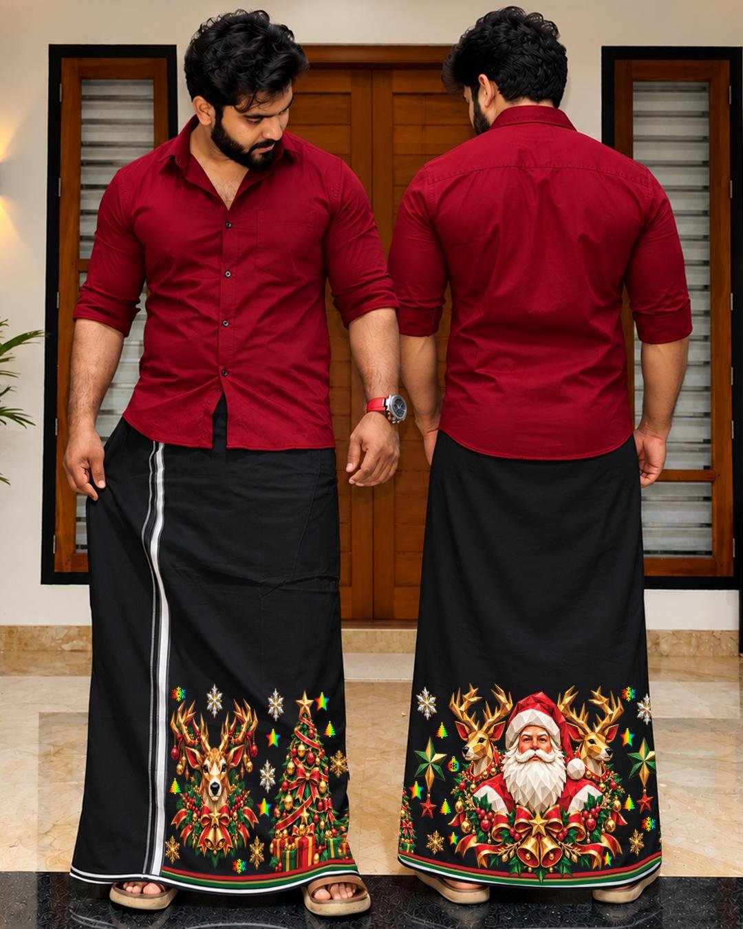 Thumbnail of Xmas Dhoti Reflection Black 3