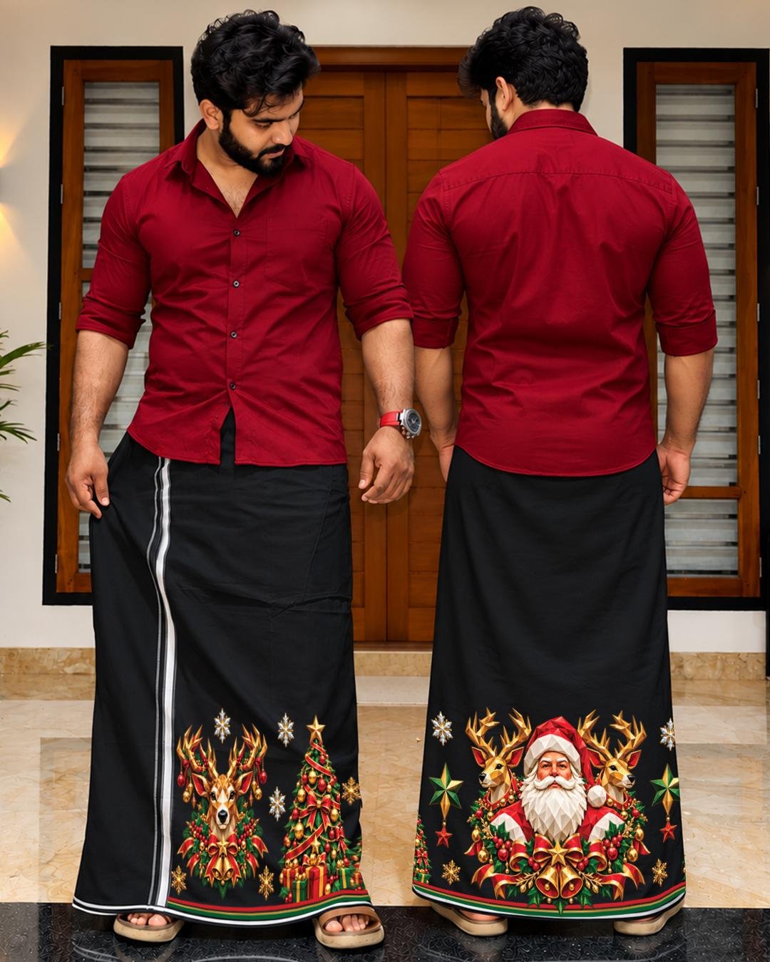 Xmas Dhoti  Black 4