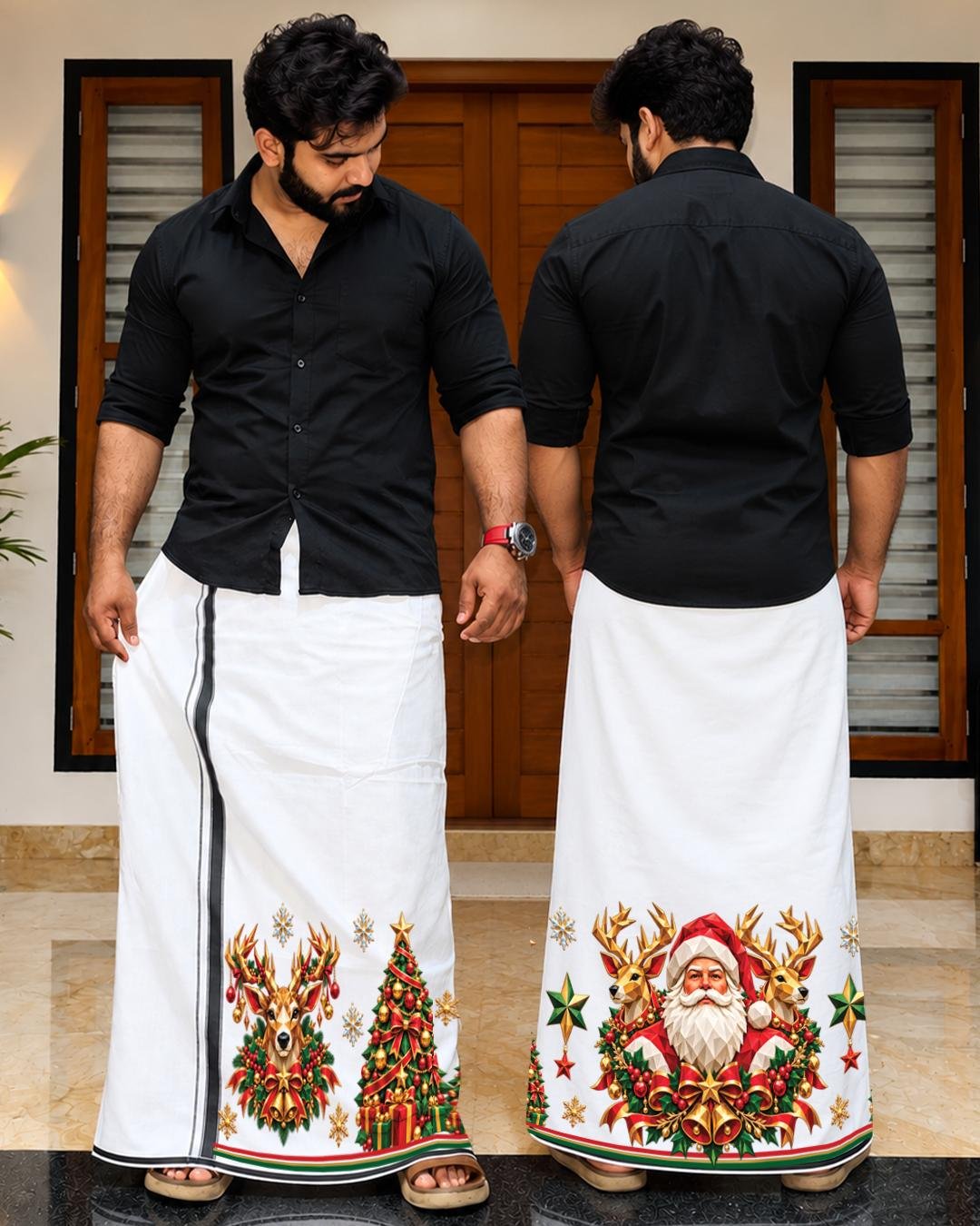 Xmas Dhoti White 3
