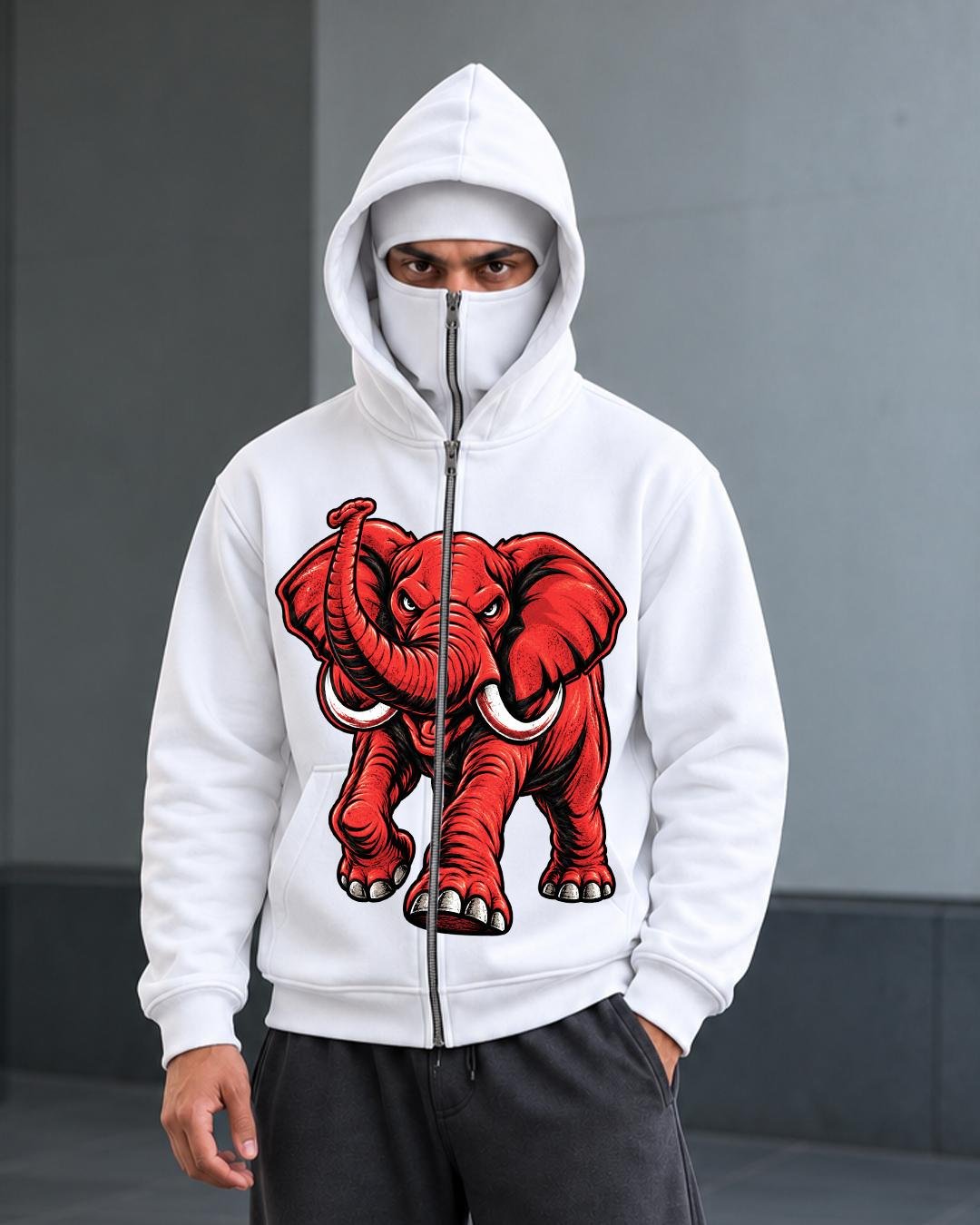 Wild Elephant Mask Hoodie
